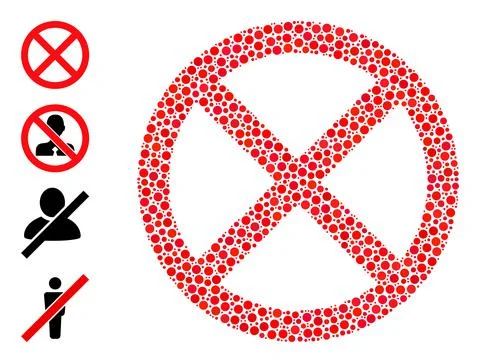 Dotted Stopped Collage of Circles and Similar Icons 库存插图