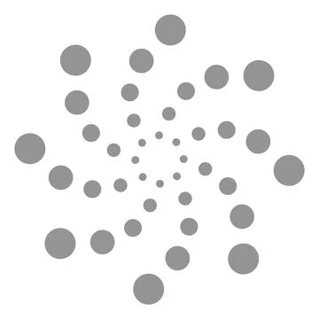Dotted swirl. Hypnotic dot helix. Loop symbol Stock Illustration