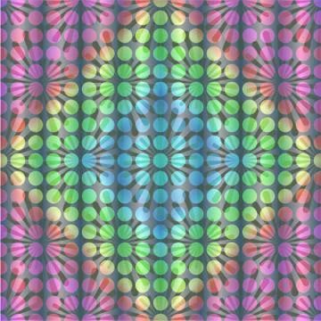 Dotted symmetric tile with rhombus element in blue, purple and green colors Stock Illustration