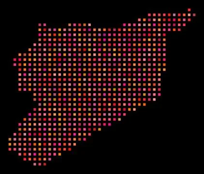 Dotted Syria Map Stock Illustration