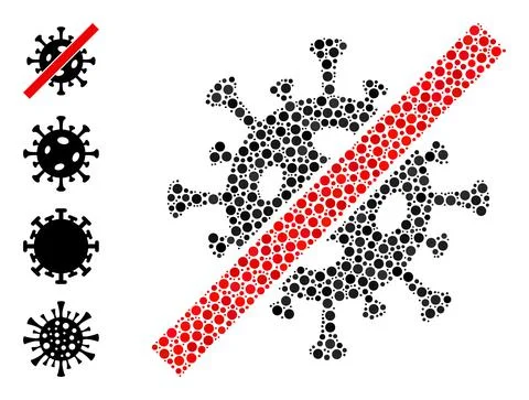 Dotted Terminate Coronavirus Composition of Circles with Other Icons Illustrazione stock