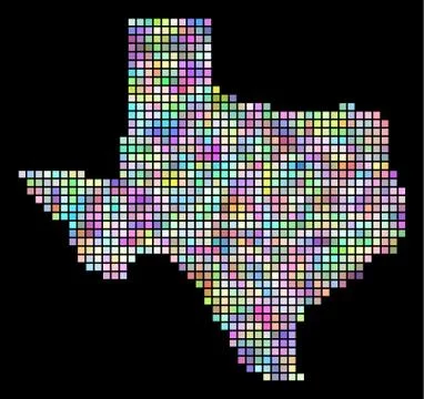 Dotted Texas Map Illustrazione stock