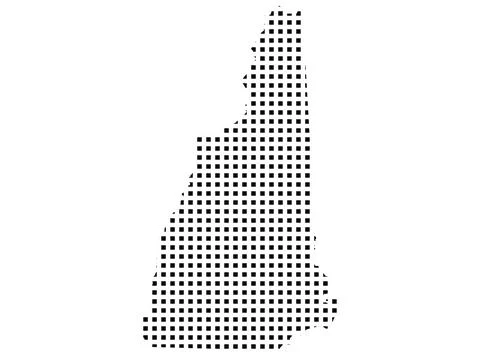 Dotted texture New Hampshire map on white background 스톡 일러스트