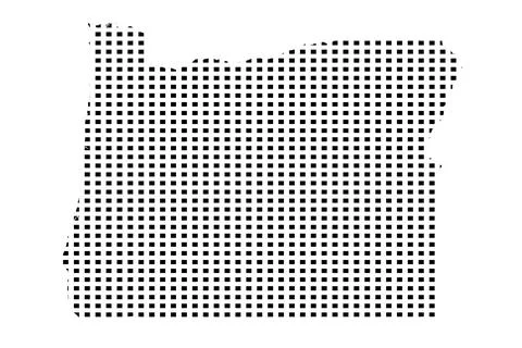 Dotted texture Oregon map on white background Stock Illustration