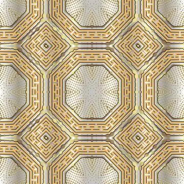 Dotted textured gold vector seamless pattern. Geometric grunge silver backgro Stock Illustration