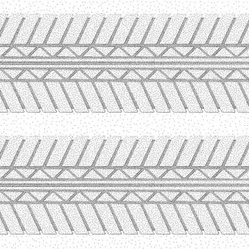 Dotted tire tracks background Stock Illustration