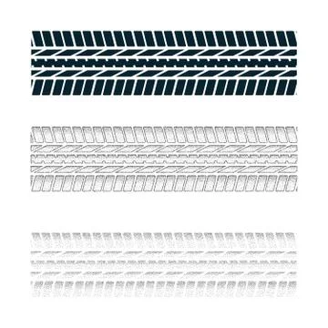Dotted tire tracks Stock Illustration