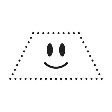 Dotted trapezium shape for tracing lines for preschool and kindergarten school Stock Illustration