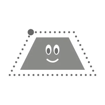Dotted trapezium shape for tracing lines for preschool and kindergarten  Stock Illustration