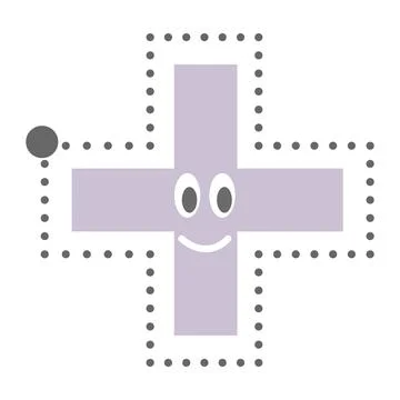 Dotted trapezium shape for tracing lines for preschool and kindergarten Stock Illustration