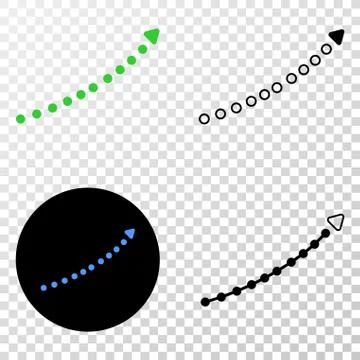 Dotted up Trend Arrow Vector EPS Icon with Contour Version Illustrazione stock