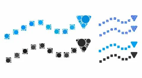 Dotted Trend Lines Composition Icon of Circles Stock Illustration