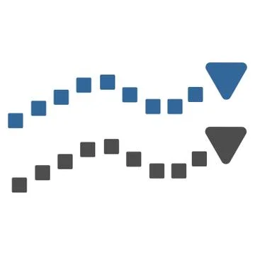 Dotted Trend Lines Vector Toolbar Icon Stock Illustration