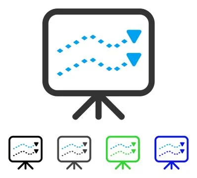 Dotted Trends Board Flat Icon Ilustración de archivo