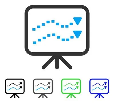 Dotted Trends Board Flat Icon Ilustración de archivo