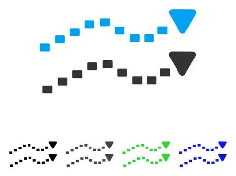 Dotted Trends Flat Icon Ilustración de archivo