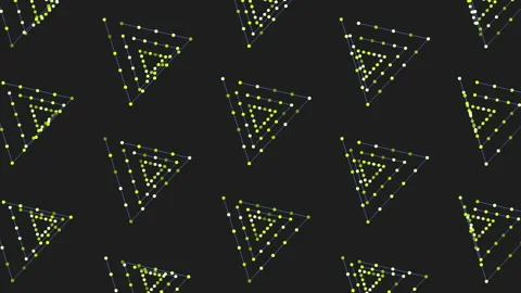 Dotted triangle pattern varied sizes in grid arrangement Stock Footage 289202980