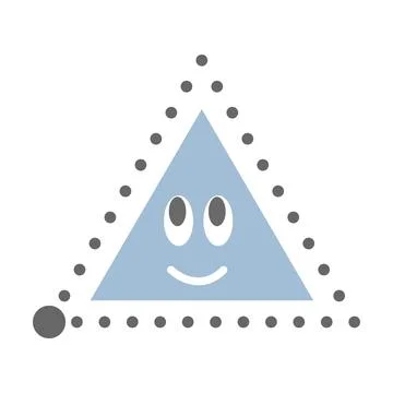 Dotted triangle shape for tracing lines for preschool and kindergarten school Stock Illustration