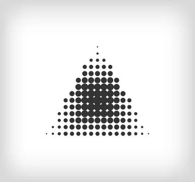 Dotted triangular shape. Geometric triangle pixel. Stock Illustration