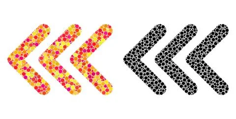 Dotted Triple Arrowhead Left Mosaic Icons 스톡 일러스트
