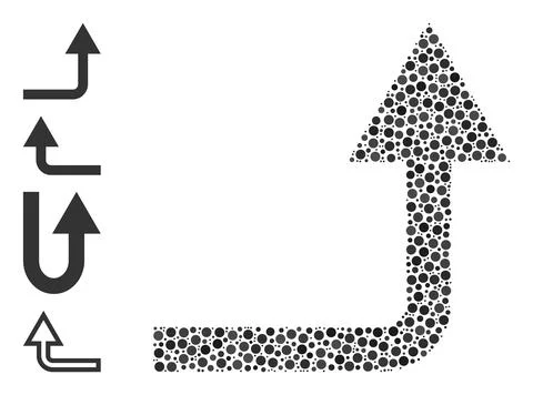 Dotted Turn Forward Collage of Circles and Similar Icons Illustrazione stock