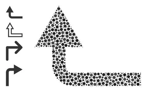Dotted Turn Forward Mosaic of Round Dots with Other Icons 스톡 일러스트