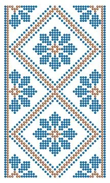 Dotted Ukrainian Repeated Flower Pattern Illustrazione stock