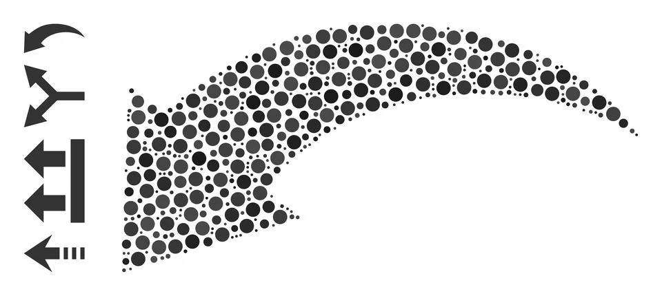 Dotted Undo Mosaic of Round Dots and Bonus Icons Stock Illustration