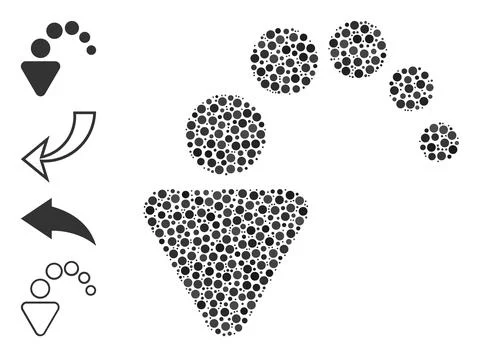Dotted Undo Mosaic of Round Dots and Similar Icons 스톡 일러스트