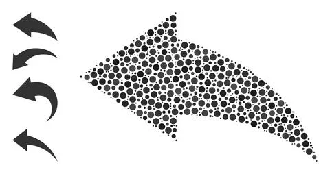 Dotted Undo Mosaic of Round Dots and Bonus Icons Illustrazione stock