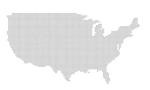 Dotted united states map vector, isolated background Stock Illustration