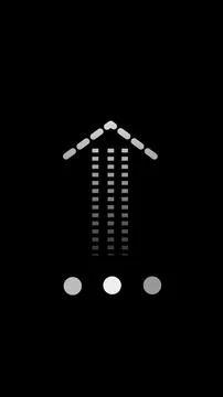 Dotted Upload Icon Animation on Black Background. Upload Progress, Preloade.. Illustrazione stock