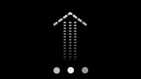 Dotted Upload Icon Animation on Black Background. Upload Progress, Preloade.. Illustrazione stock