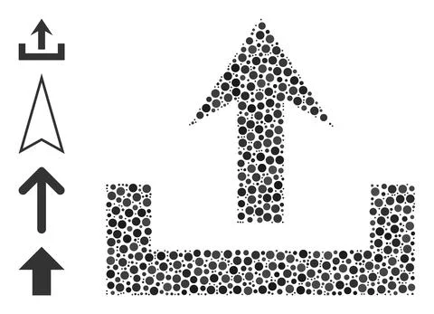 Dotted Upload Mosaic of Rounded Dots and Bonus Icons Illustrazione stock