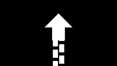 Dotted upward arrow icon animation isolated on black background Stock Footage 339168780
