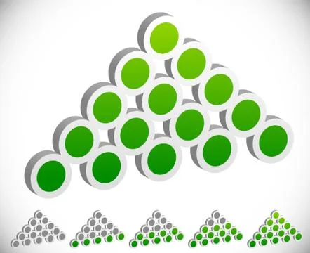 Dotted Upward Arrowheads as Progress or Level indicators. Stock Illustration