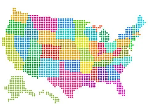 Dotted USA map Stock Illustration