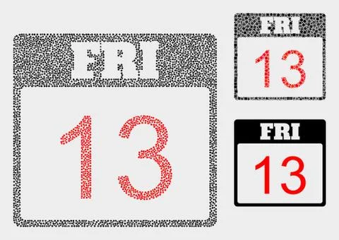 Dotted Vector 13 Friday Calendar Page Icons 스톡 일러스트