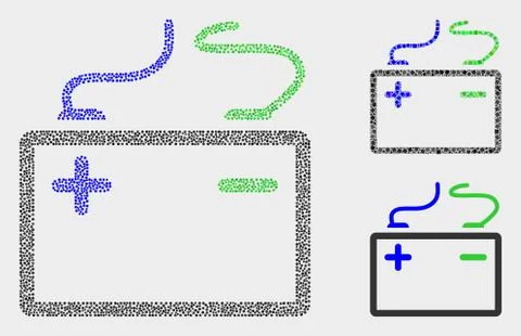 Dotted Vector Accumulator Battery Icons Illustrazione stock