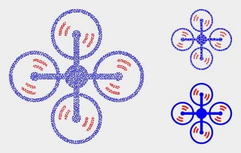 Dotted Vector Air Copter Icons 스톡 일러스트