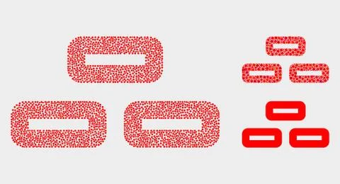Dotted Vector Bricks Icons Stock Illustration