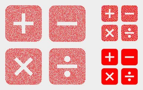 Dotted Vector Calculator Icons Illustrazione stock