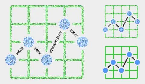 Dotted Vector Chart Grid Icons Stock Illustration