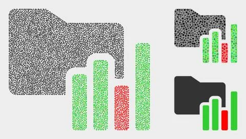 Dotted Vector Charts Folder Icons Stock Illustration