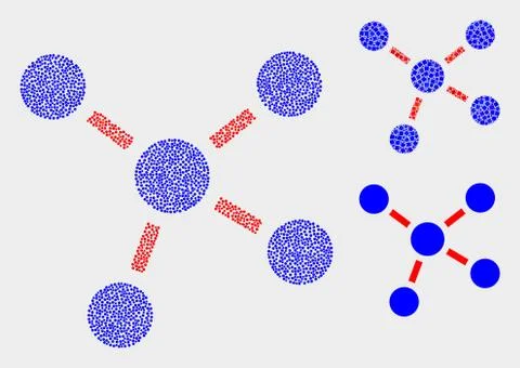 Dotted Vector Connections Icons 스톡 일러스트