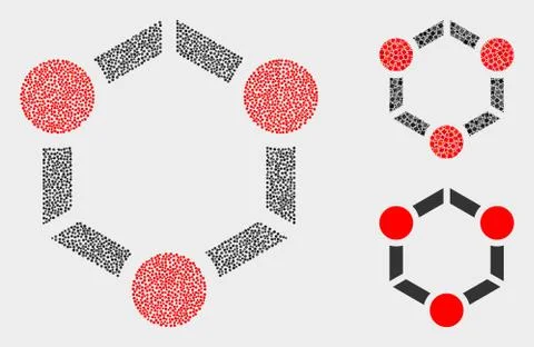 Dotted Vector Cooperation Icons Illustrazione stock