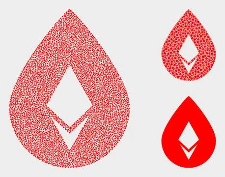 Dotted Vector Crystal Drop Icons Ilustração Stock