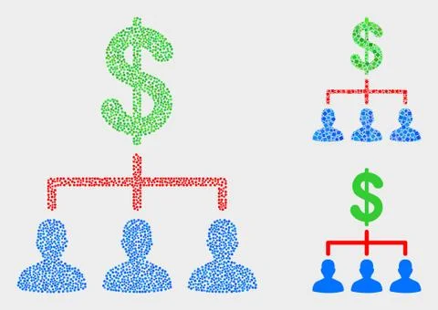 Dotted Vector Dollar Clients Structure Icons Ilustración de archivo