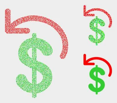 Dotted Vector Dollar Refund Icons Illustrazione stock