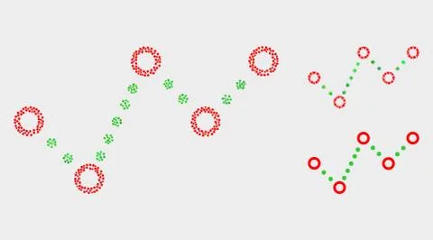 Dotted Vector Dotted Trend Chart Icons Ilustración de archivo